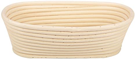 Oval Banneton Proofing Basket 10", Alotpower Banneton Bread Dough Proofing Rising Rattan Basket with Brotform Cloth Liner for Bread Bakers