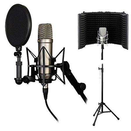 Rode NT1-A Complete Vocal Recording Solution with Acoustic Reflection Filter and Tripod Mic Stand Kit