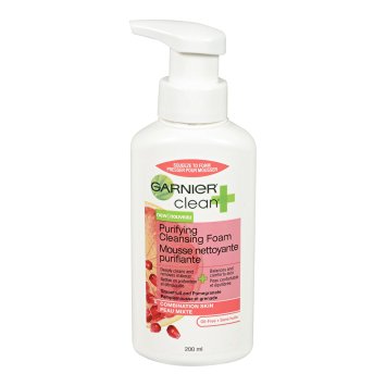 Garnier Clean  Purifying Foam Cleanser For Combination Skin, 6.8 Fluid Ounces