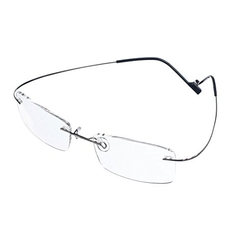 Bi Tao Super Light Nearsighted Shortsighted Myopia Glasses -0.50 StrengthsMen Women Fashion Rimless Nearsighted Eyeglasses