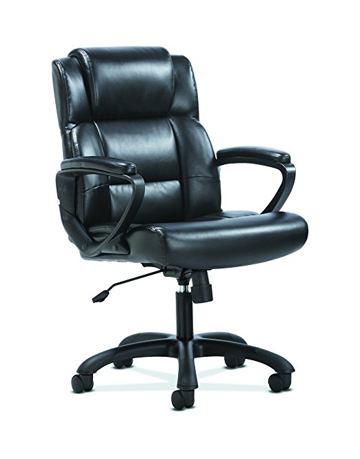 basyx by HON Leather Executive Computer/Office Chair with Arms - Ergonomic Swivel Chair (HVST305)