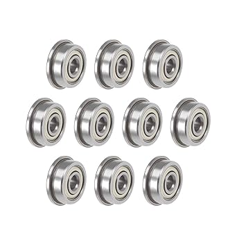 uxcell F623ZZ Flanged Ball Bearing 3x10x4mm Shielded Chrome Steel Bearings 10pcs