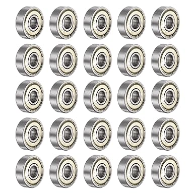 uxcell 25pcs 626ZZ Deep Groove Ball Bearings 6mm Bore 19mm OD 6mm Thick Carbon Steel Double Shielded ABEC3 Z1 Bearing for Motors