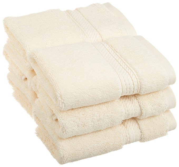 Superior 900 GSM Luxury Bathroom Face Towels, Made of 100% Premium Long-Staple Combed Cotton, Set of 6 Hotel & Spa Quality Washcloths - Cream, 13" x 13" each