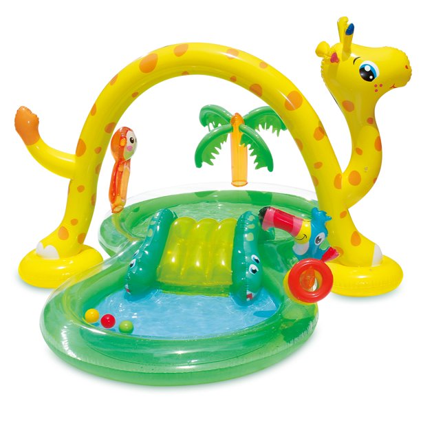 Summer Waves® Inflatable Jungle Play Center Pool with Slide, 101" x 75" x 50"