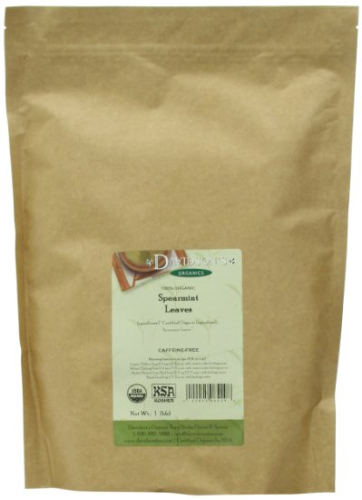 Davidsons Tea Bulk Organic Spearmint Leaves 16-Ounce Bag