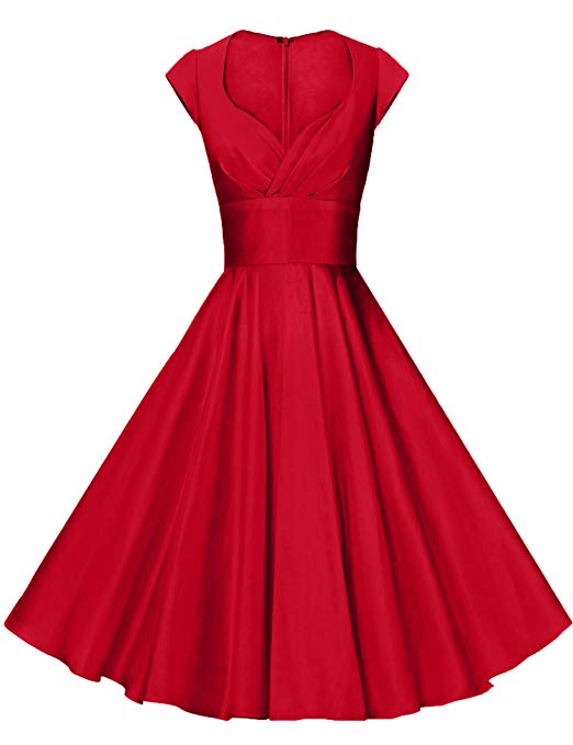 GownTown Womens Dresses Party Dresses 1950s Vintage Dresses Swing Stretchy Dresses