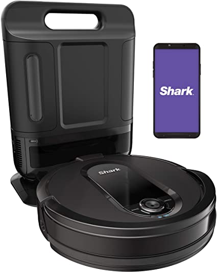 Shark IQ Robot Vacuum with Self-Empty Base Powerful Suction Wi-Fi Voice Command Total Home Mapping Perfect for Pets 0.17-Quarts Dust Cup Capacity Black (AV1002AE)