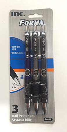 Forma 1.0 mm Ball Point Retractable Black Ink (various barrel colors) - 3 Pack &gt;&gt; See seller comments for barrel colors offered &lt;