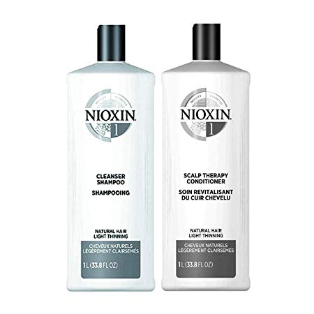 System Cleanser & Scalp Therapy Duo Set 33.8 oz/1 Liter Shampoo & Conditioner (system 1)