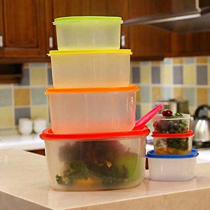 14-Piece Multi-Color BPA Free Food Storage Container Set – Square