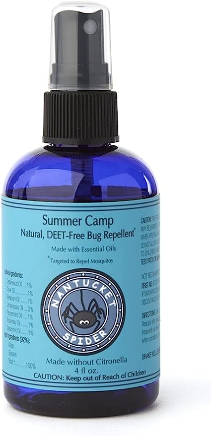 Nantucket Spider Summer Camp - 4 oz | Summer Camp Bug Repellent Spray | DEET & Citronella-Free | Organic Mosquito Repellant | Kids Bug and Tick Spray | Made in USA