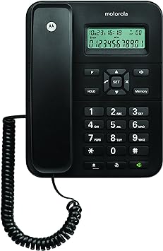 Motorola CT202C - Teléfono Fijo Analógico (Manos Libres, Capacidad de 30 Contactos), Negro