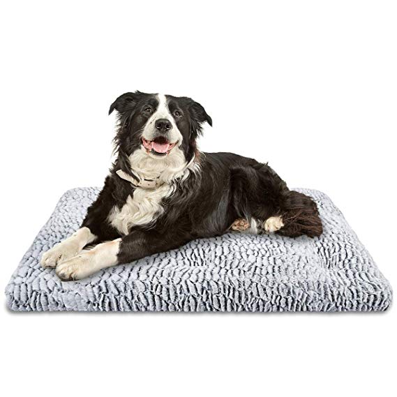 AIPERRO Dog Bed Crate Pad Plush Pet Bed Washable Anti Slip Kennel Sleeping Mat Durable Small Medium Large Cushion Mattress for Dogs Cats