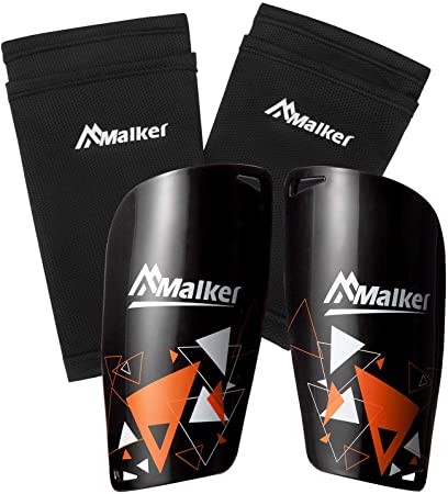 Malker Soccer Shin Guards for Kids Youth Adults Shin Guards Pads with Sleeves, Lightweight and Compact, Protective Soccer Equipment