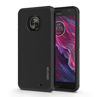 OMOTON Moto X4 Case - Dual-Layer [Soft TPU Interior] [Durable PC Exterior] Case For Moto X4, Black