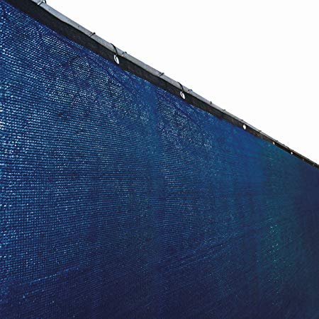 ALEKO PLK0450BLUE Fence Privacy Screen Outdoor Backyard Fencing Windscreen Shade Cover Mesh Fabric with Grommets 4 x 50 Feet Blue