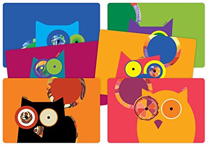 Designer Placemats - Crazy Owls - Set of 6