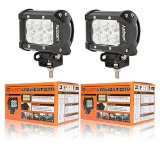 Auxbeam8482 2Pcs 4 18W CREE LED Work Light Bar Flood Beam 60 degree Waterproof for Off-road Truck Car ATV SUV Jeep Boat 4WD ATV Auxiliary Driving Lamp