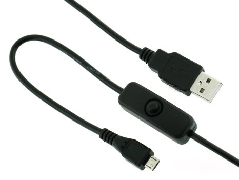 JBtek Raspberry Pi Micro USB Cable with ON  OFF Switch - Easy Start  Reboot