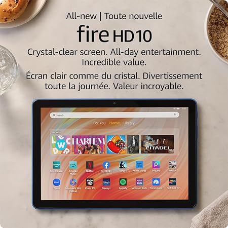 All-new Amazon Fire HD 10 tablet, built for relaxation, 10.1" vibrant Full HD screen, octa-core processor, 3 GB RAM, latest model (2023 release), 32 GB, Ocean