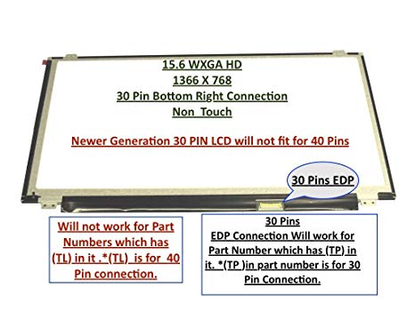 Generic 15.6" 30PIN eDP Slim Laptop Screen Display NT156WHM-N42 (Or Compatible Model)