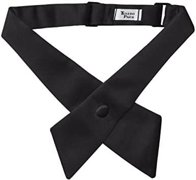 Black Satin Crossover Tie