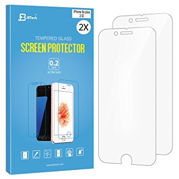 iPhone 6s Plus Screen Protector, JETech 2-Pack 0.2mm [3D Touch Compatible] Premium Tempered Glass Screen Protector for Apple iPhone 6s Plus/6 Plus 5.5" (HD Clear) - 0813D