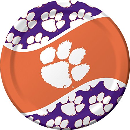 8-Count Paper Dinner Plates, Clemson Tigers