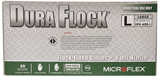 Microflex DFK-608-L Dura Flock Large Flock-Lined Gloves