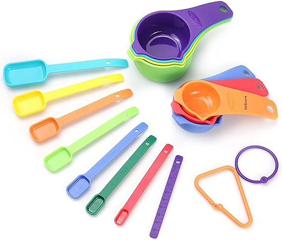 AKStore Measuring Cups Spoon Sets Colorful Fashion Set (Colorful-15 Set)