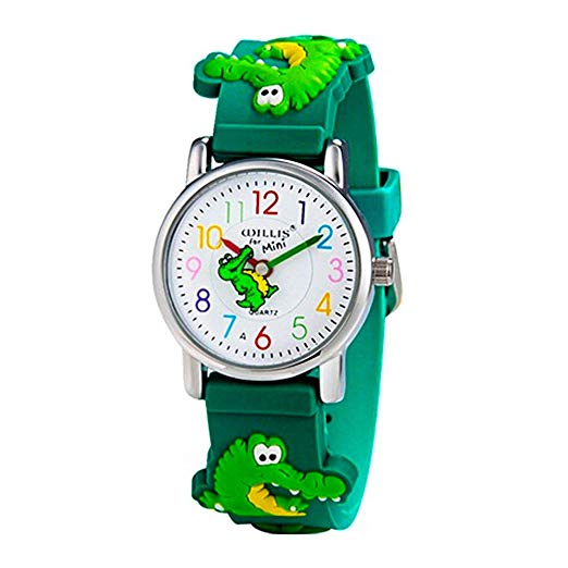 Kids Watch Boys Girls, 3D Cute Cartoon Silicone Toddler Wrist Watches, Waterproof First Quartz Watch Time Teacher Gift for Little Child
