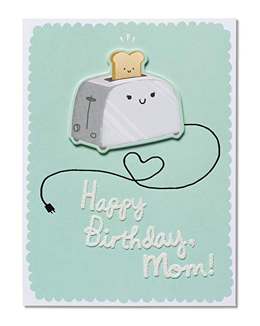 American Greetings Funny Toast Birthday Card for Mom with Glitter