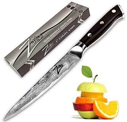 ZELITE INFINITY Utility Knife 6" - Petty Knives - Best Quality Japanese VG10 Super Steel 67 Layer High Carbon Stainless Steel-Razor Sharp, Superb Edge Retention, Stain & Corrosion Resistant! Full Tang