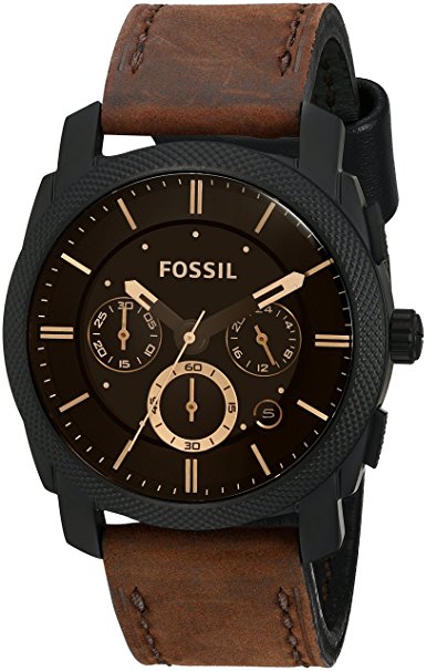 Fossil Men's FS4656 Leather Strap Analog with Brown Dial Watch