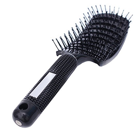 Iebeauty® Big Professional Salon Soft Complex Vent Curved Hair Brush & Comb Kit For Men Women Thick Hair Tangle Helper Smoothing (Black)