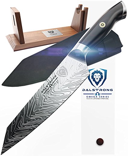 DALSTRONG Chef Knife - Omega Series - VG10-VX - 8.5" Kiritsuke - Limited Edition Set - Acacia Wood Stand - Sheath