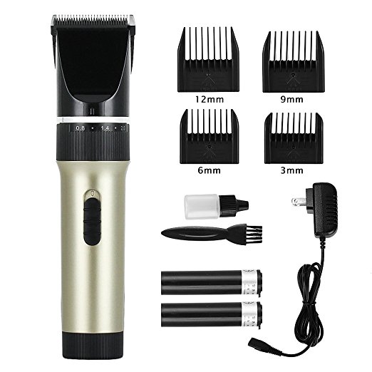 Professional Cordless Hair Clippers with 2 Batteries, Quiet, Rechargeable Haircut for Men and Children
