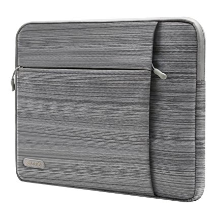 Mosiso Polyester Fabric Protective Laptop Sleeve Case Bag Cover for 13-13.3 Inch MacBook Pro, MacBook Air, Surface Book, Notebook Computer with 3 Pockets, Gray