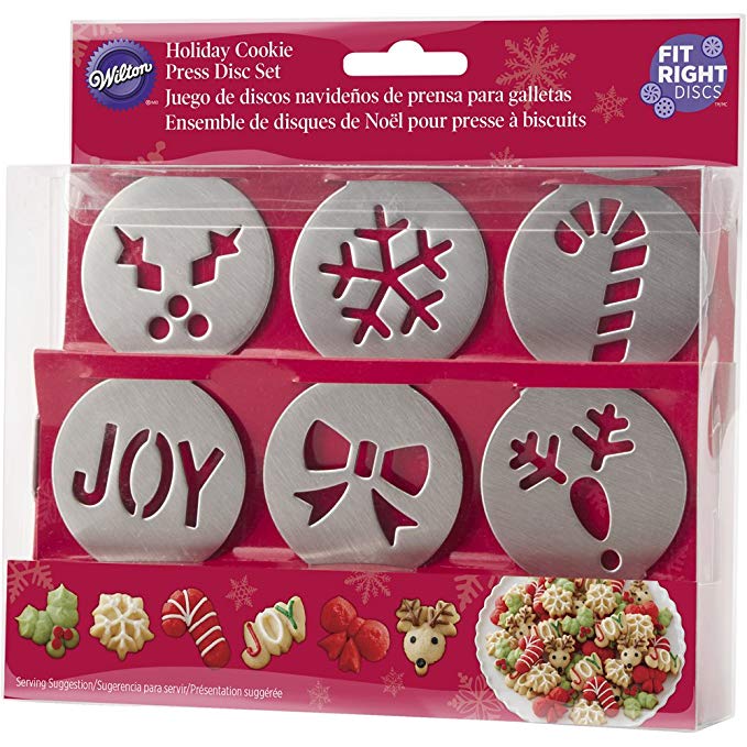 Wilton 6-Piece Fit Right Holiday Cookie Disc Set