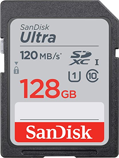 SanDisk 128GB Ultra SDXC UHS-I Memory Card - 120MB/s, C10, U1, Full HD, SD Card - SDSDUN4-128G-GN6IN