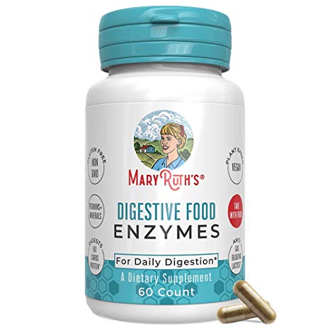 Digestive Food Enzymes  by MaryRuth - Enhance Daily Digestion - Over 12 Enzymes Including Amylase, Lipase, and Lactase   Cofactor Vitamins and Minerals - Vegan - 60 Count