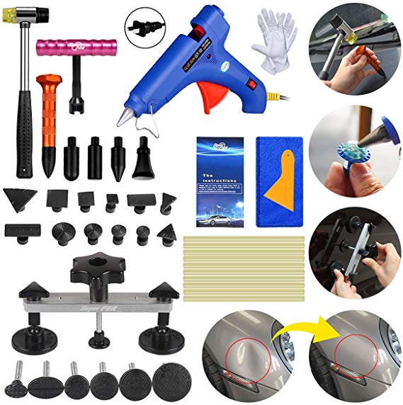 FLY5D Paintless Dent Reomval Pops a Dent Bridge Puller DIY Car Dent Repair Set