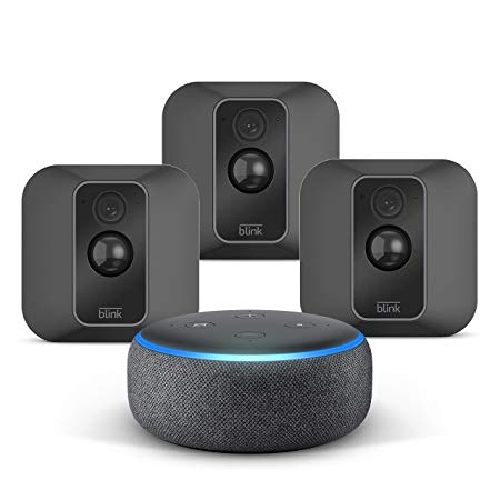 All-new Blink XT2 3-Camera System   Echo Dot (3rd Gen), Charcoal, Works with Alexa