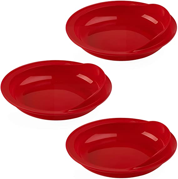 Providence Spillproof Scoop Plate - 9" Red (3-Pack)