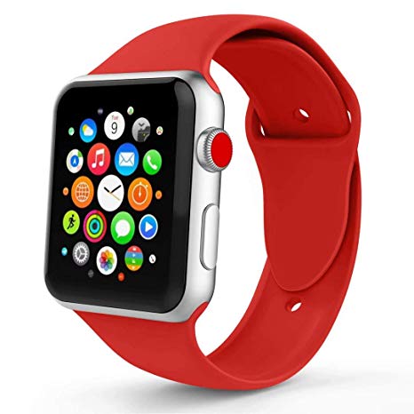 iYou for Apple Watch Strap 38mm 42mm, Soft Silicone Band for iWatch Series 3/2/1