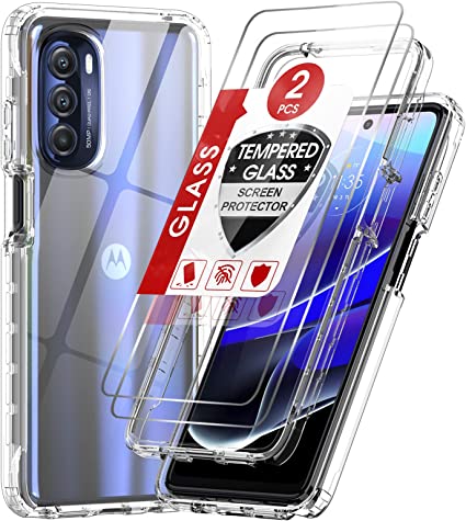 LeYi for Moto G Stylus 5G 2022 Case, Motorola G Stylus 5G Case with 2 Tempered Glass Screen Protector, Full-Body Shockproof Bumper Soft Clear Protective Phone Case for G Stylus 5G 2022, Clear