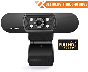 Webcam 1080P with Microphone,USB PC 1080P 110-Degree Wide View Angle Webcam with Flexible Rotatable Clip for Video Calling Recording Conferencing