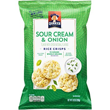 Quaker Rice Crisps, Sour Cream & Onion, 3.03 oz Bag (Packaging May Vary)