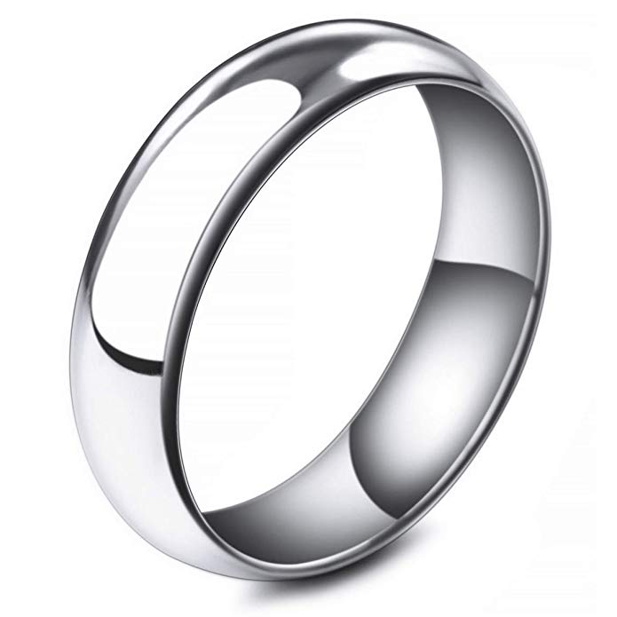 INBLUE Men,Women's Wide 2mm Stainless Steel Band Ring Silver Tone Wedding